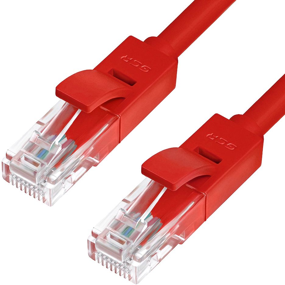 GCR Патч-корд прямой 4.0m UTP кат.5e, красный, 24 AWG