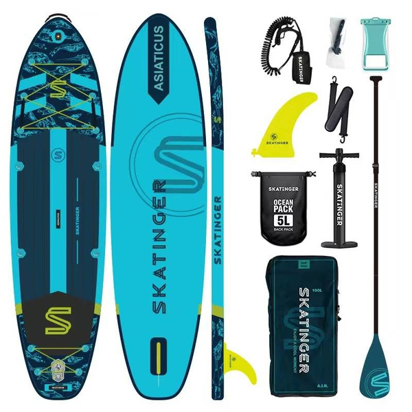 SUP-борд Skatinger ASIATICUS DarkBlue 353x89x15 см, грузоподъемность 220 кг