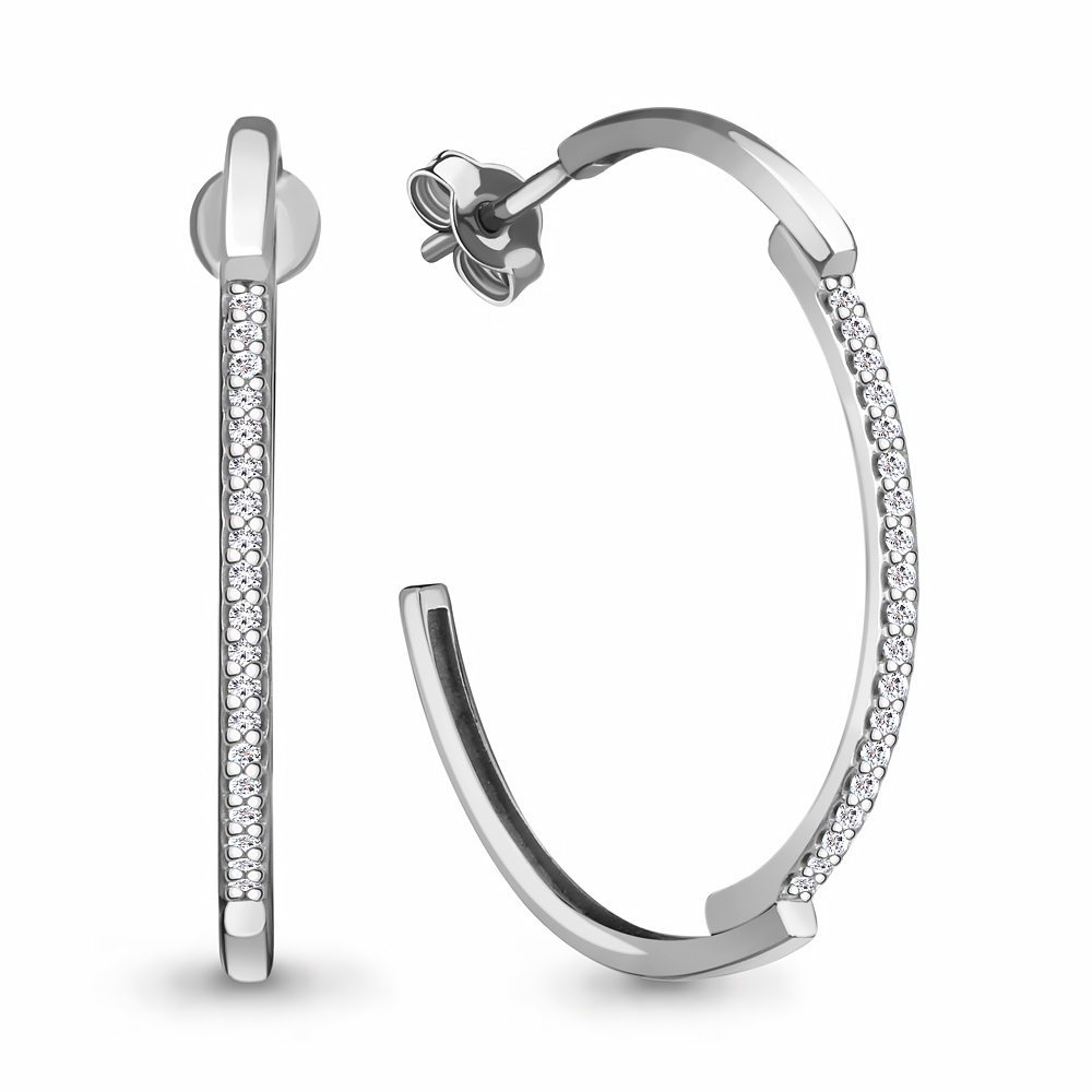 

Серьги из серебра с фианитом Aquamarine 48862А_925_р, 48862А_925_р