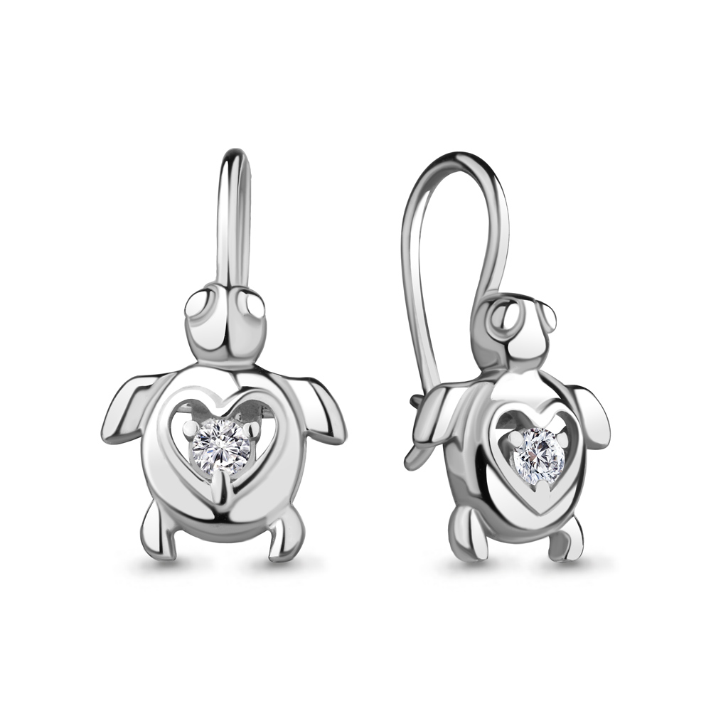 

Серьги из серебра с фианитом Aquamarine 48866А_925_р, 48866А_925_р