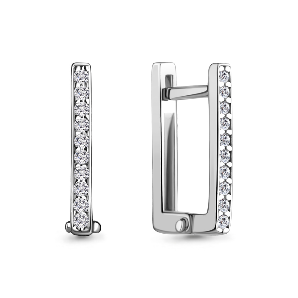 

Серьги из серебра с фианитом Aquamarine 48875А_925_р, 48875А_925_р