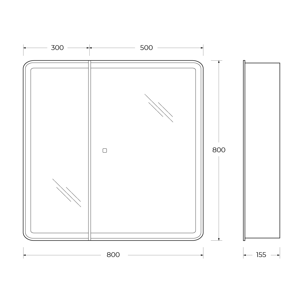 зеркальный шкаф belbagno marino левый белый marino spc 600 750 1a bl p l Зеркальный шкаф BelBagno Marino SPC-MAR-800/800-2A-LED-TCH