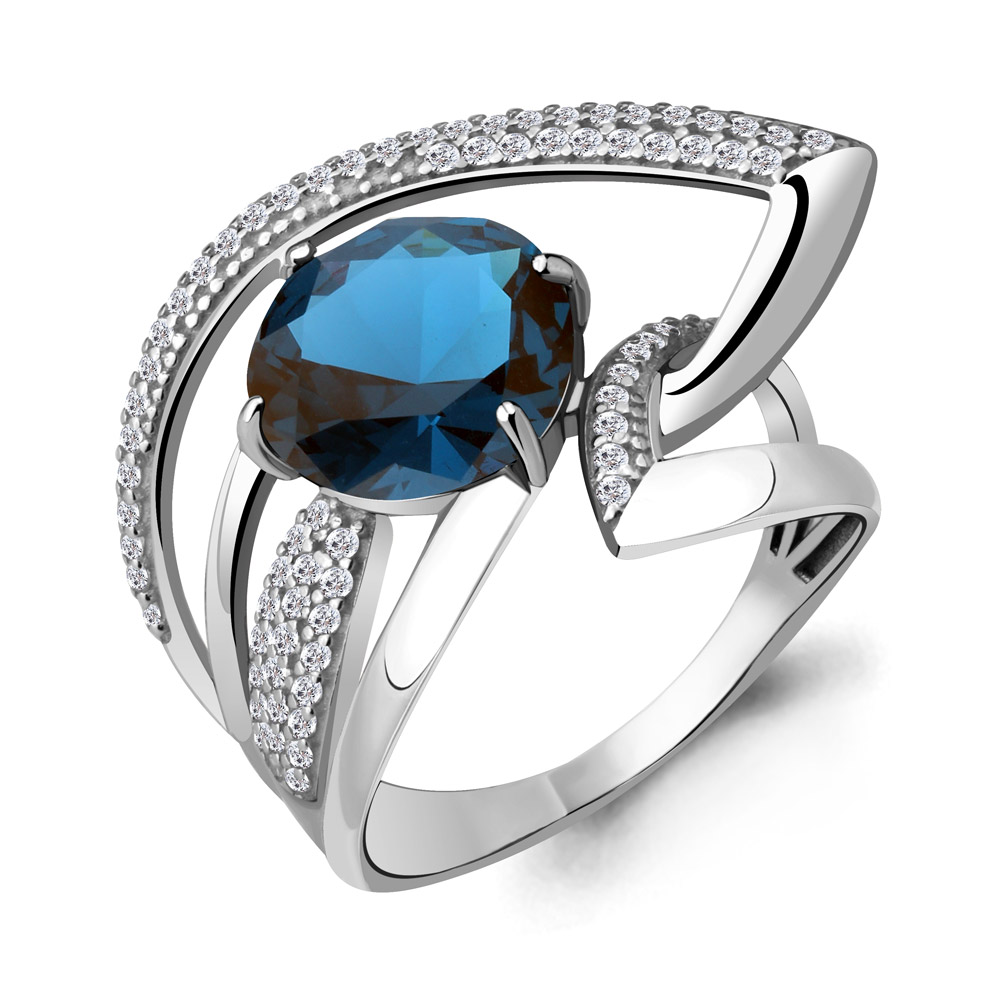 

Кольцо из серебра с топазом р. 16 Aquamarine 6589693А_925_р, 6589693А_925_р