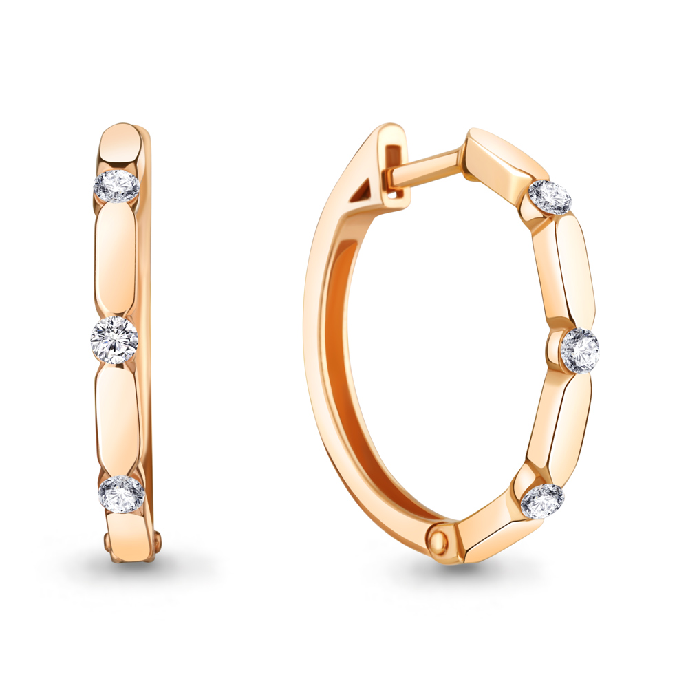 

Серьги конго из серебра с фианитом Aquamarine 48889А_925_з, 48889А_925_з
