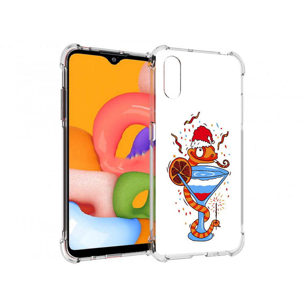 

Чехол MyPads Tocco для Samsung Galaxy A01 змейка (PT144711.509.364), Прозрачный, Tocco