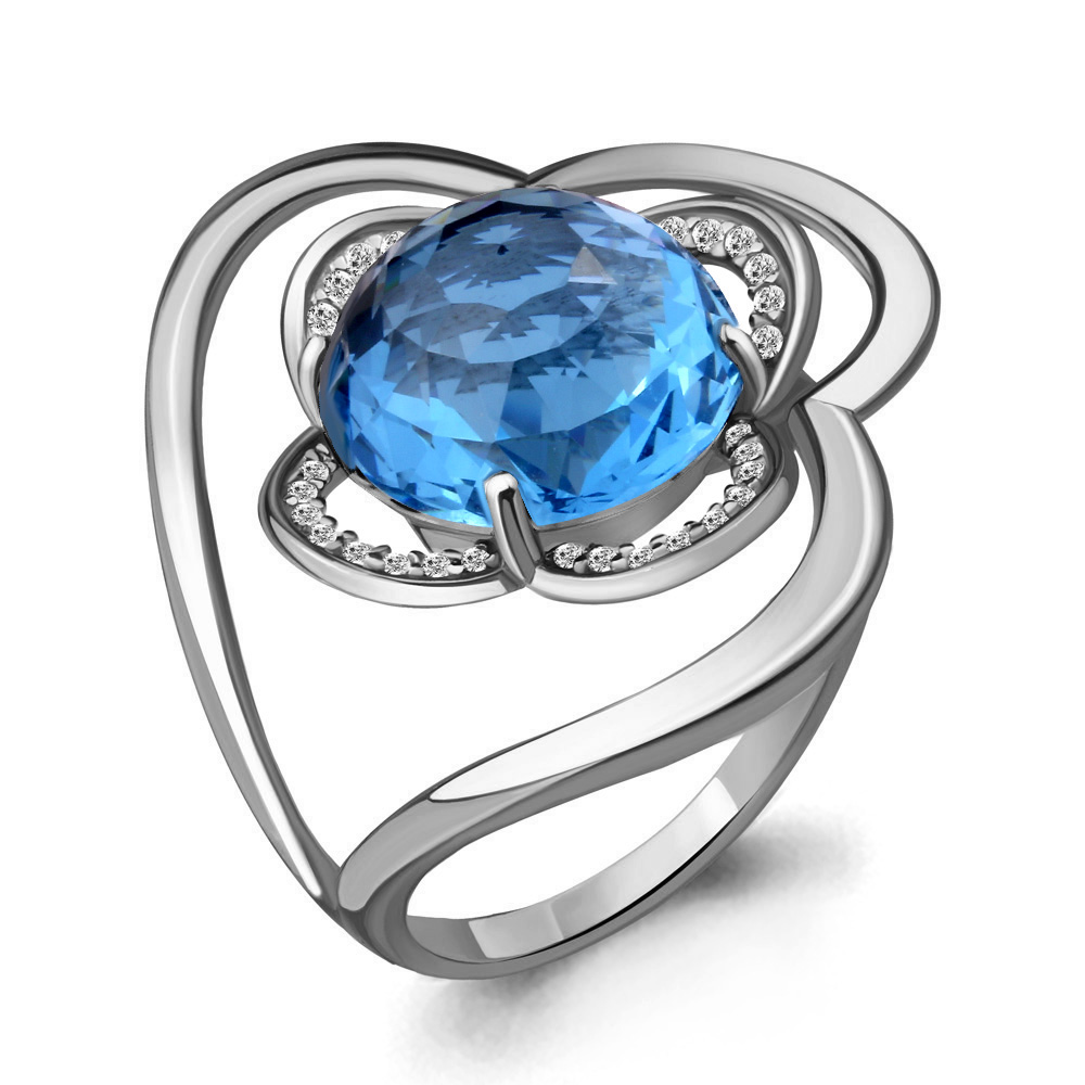 

Кольцо из серебра с топазом р. 20 Aquamarine 6589792А_925_р, 6589792А_925_р