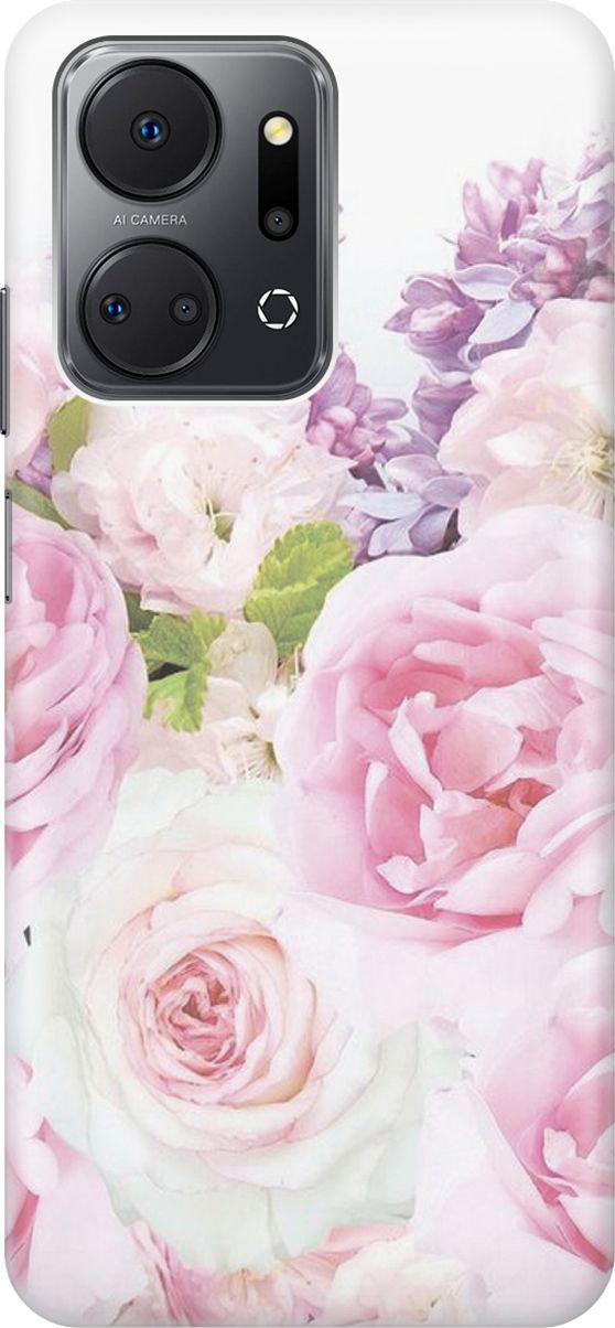 

Силиконовый чехол на Honor X7a с принтом "Розовый букет", Белый;розовый, 159386