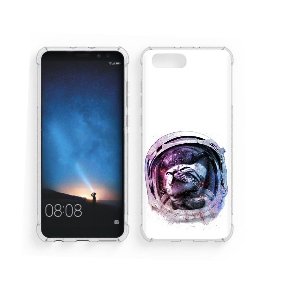 

Чехол MyPads Tocco для Honor V10 кот в шлеме (PT98539.62.396), Прозрачный, Tocco