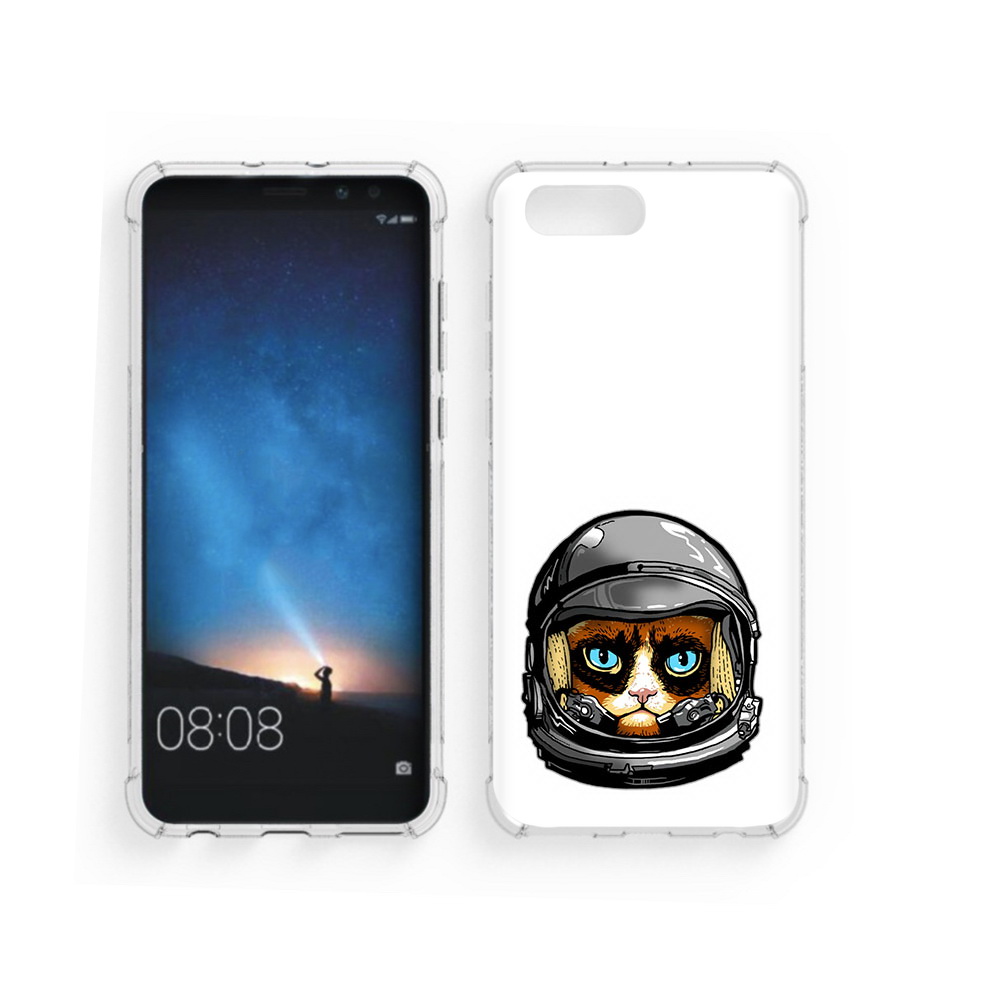 

Чехол MyPads Tocco для Honor V10 кот космонавт (PT98539.62.400), Прозрачный, Tocco