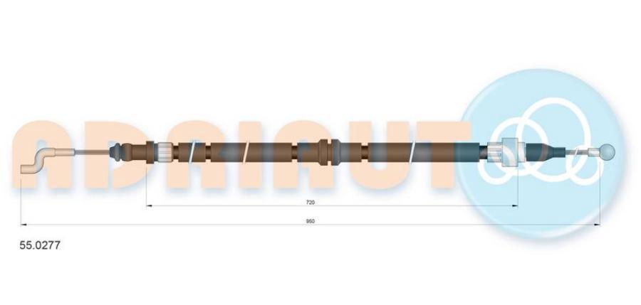 

AD55.0277_=PE76333=43.2180=10.7393 [7D0609701A] !трос ручника\ VW T4 all 97> disc 16'