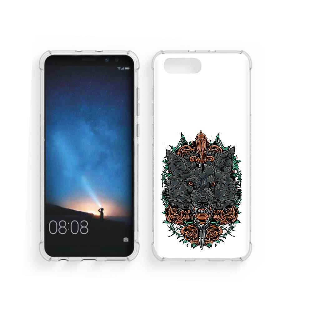 

Чехол MyPads Tocco для Honor V10 красивый злой волк (PT98539.62.409), Прозрачный, Tocco
