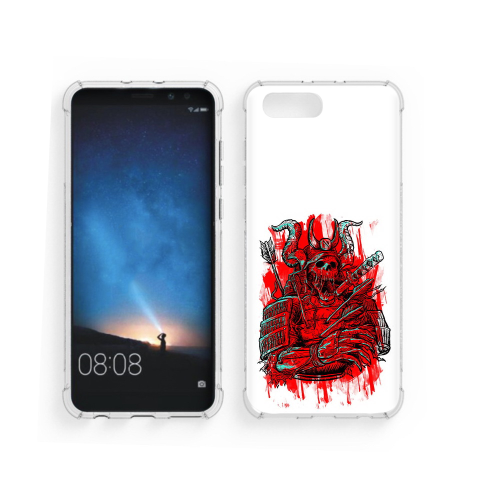 

Чехол MyPads Tocco для Honor V10 красный скелет воин (PT98539.62.413), Прозрачный, Tocco