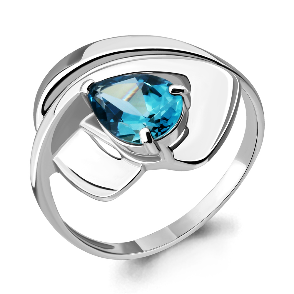 фото Кольцо из серебра с топазом р. 17,5 aquamarine 6590408_925_р