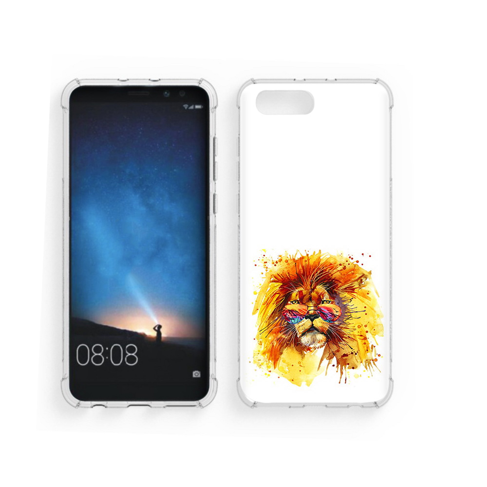 

Чехол MyPads Tocco для Honor V10 лев в очках (PT98539.62.436), Прозрачный, Tocco