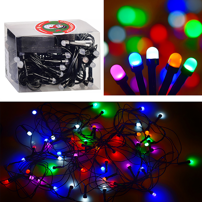 

Световая гирлянда новогодняя Снеговичок S0504 5 м разноцветный/RGB