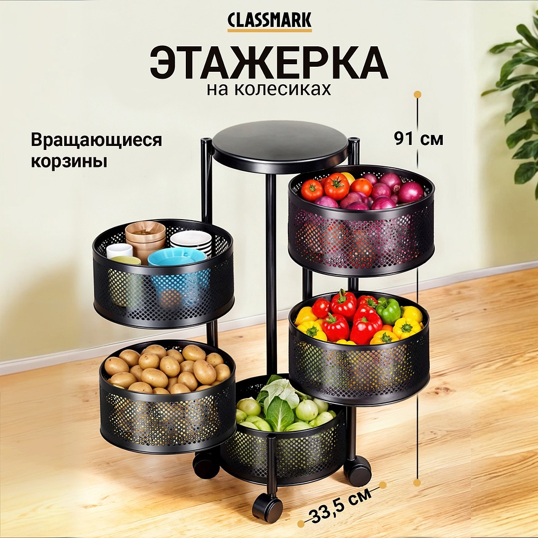 Этажерка Classmark на колесиках напольная 4444₽