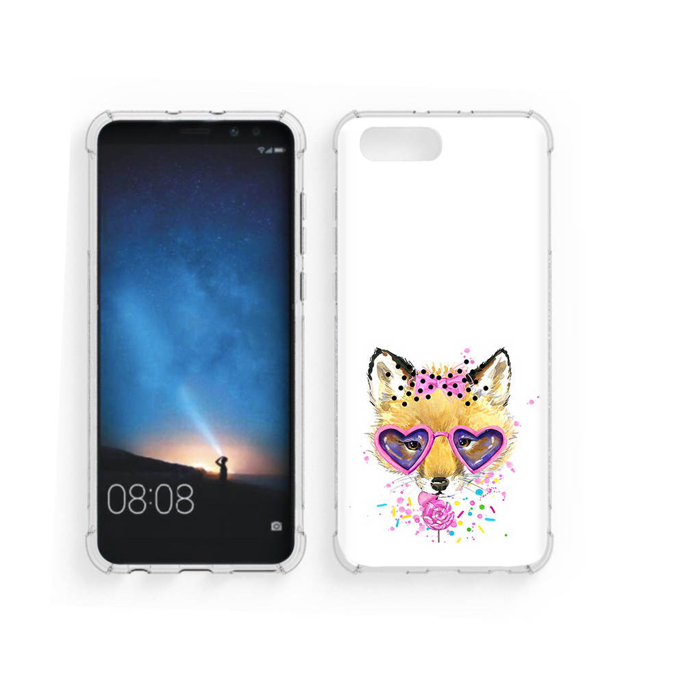 

Чехол MyPads Tocco для Honor V10 лисенок с бантиком (PT98539.62.441), Прозрачный, Tocco