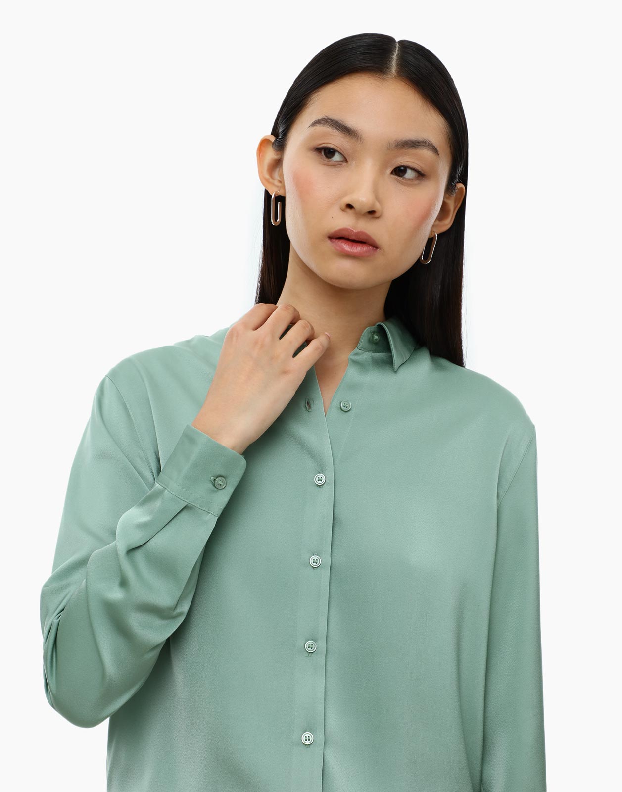Блуза женская Gloria Jeans GWT003145 зеленая S