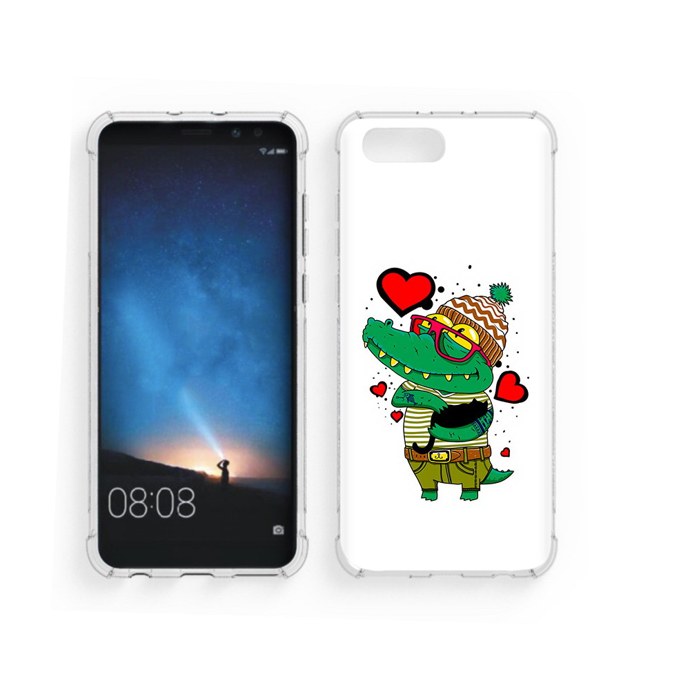 

Чехол MyPads Tocco для Honor V10 Влюбленный крокодил (PT98539.62.48), Прозрачный, Tocco