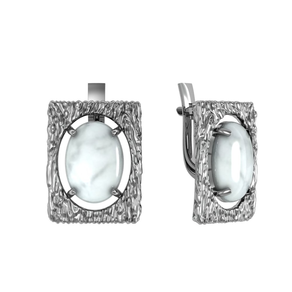 

Серьги из серебра ПРИВОЛЖСКИЙ ЮВЕЛИР 393776-KH07, кахолонг, 393776-KH07