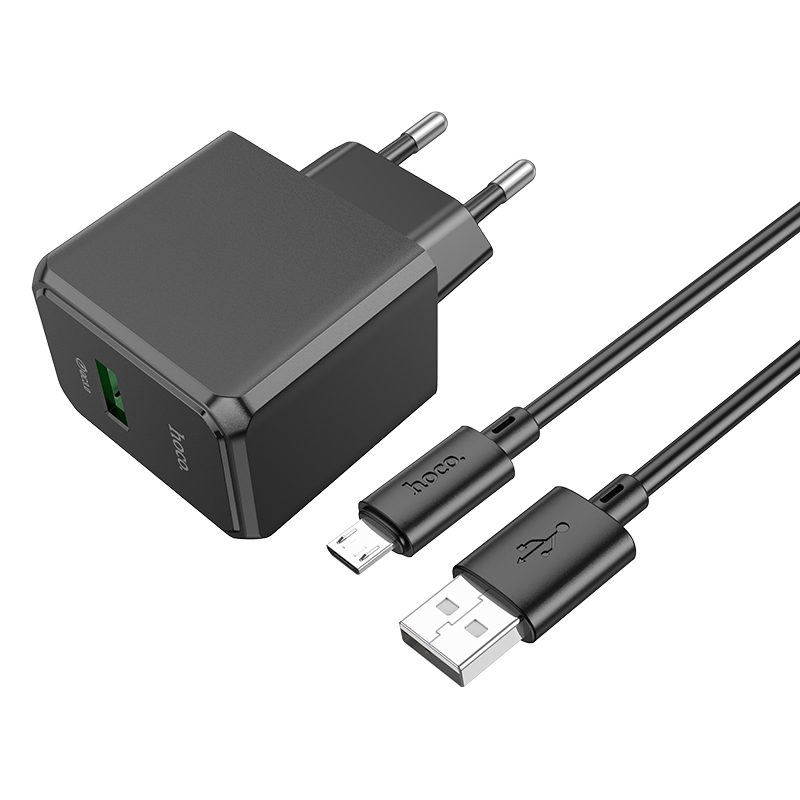 

Сетевое зарядное устройство Hoco USB A / Micro USB 1xUSB 3 А черный