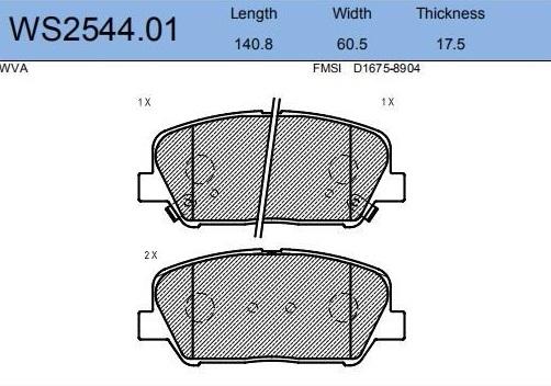 

Тормозные колодки JEENICE передние дисковые ws254401