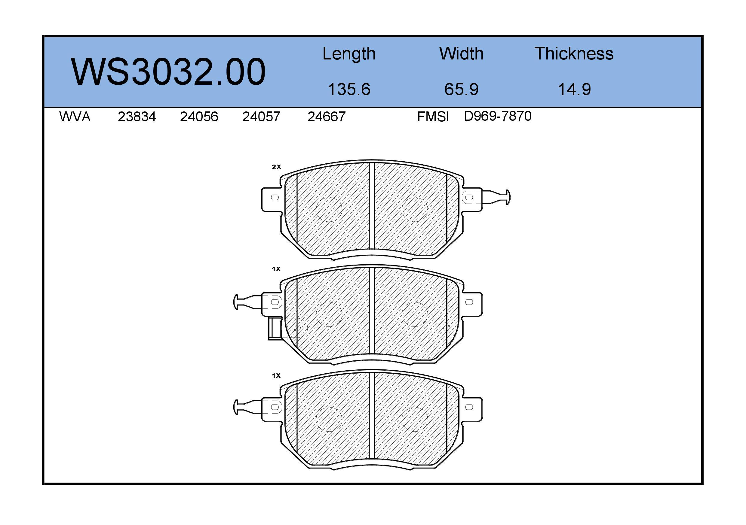 

Тормозные колодки JEENICE передние дисковые ws303200