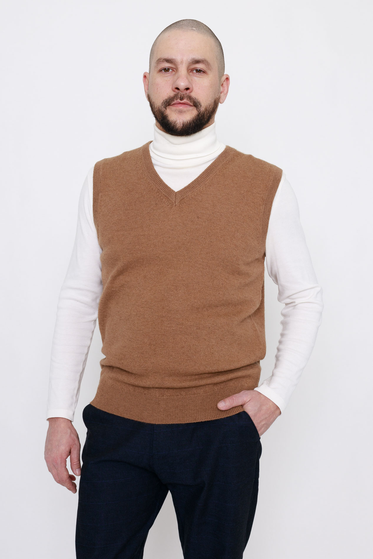 Жилет мужской WoolSpirit by Khan Cashmere fjkhld коричневый 54 RU 12100₽