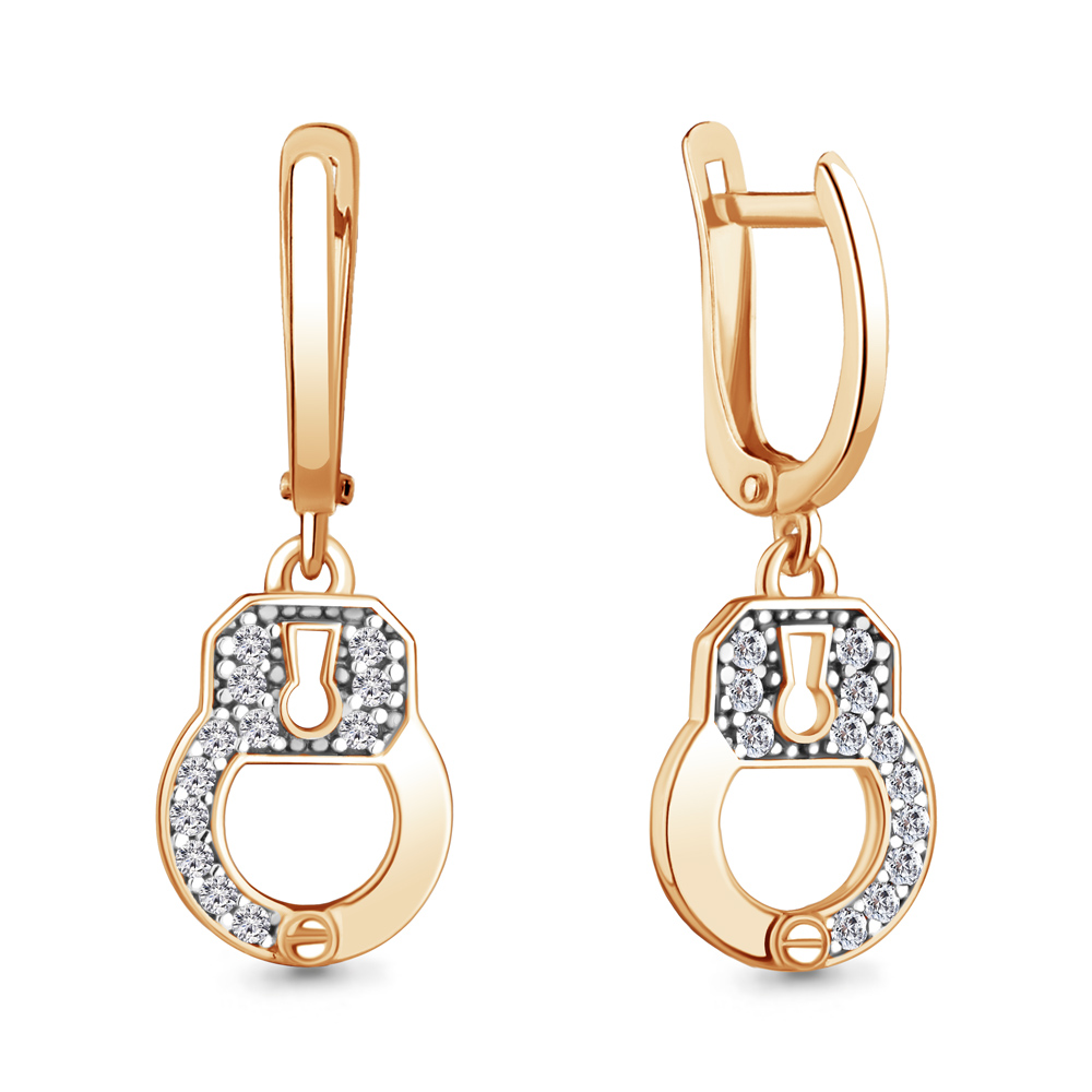 

Серьги подвески из серебра с фианитом Aquamarine 48943А_925_з, 48943А_925_з