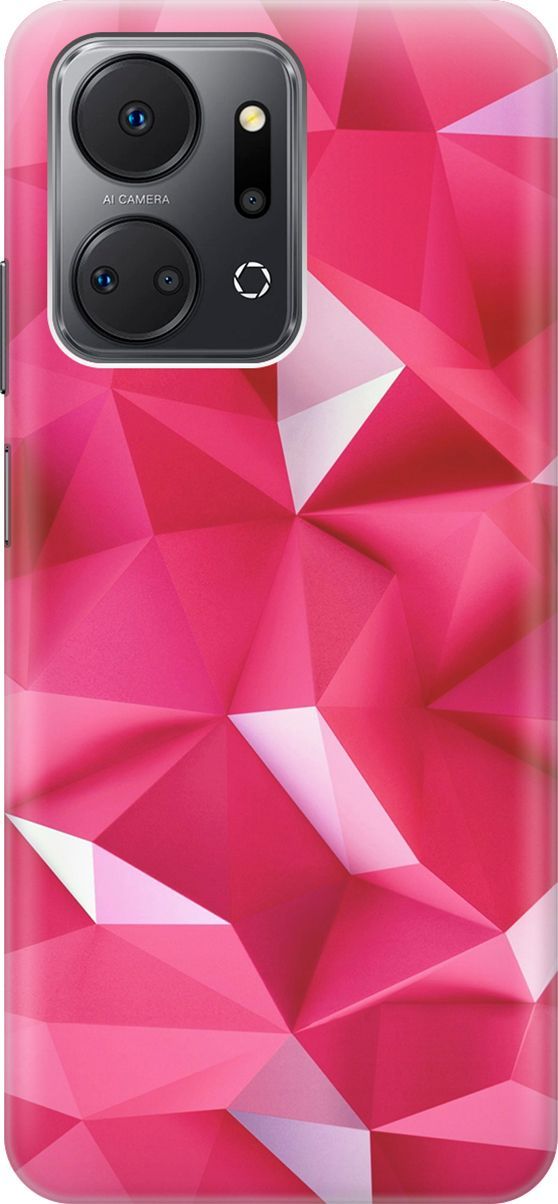 

Силиконовый чехол на Honor X7a с принтом "Малиновые ромбы", Красный;розовый, 159380