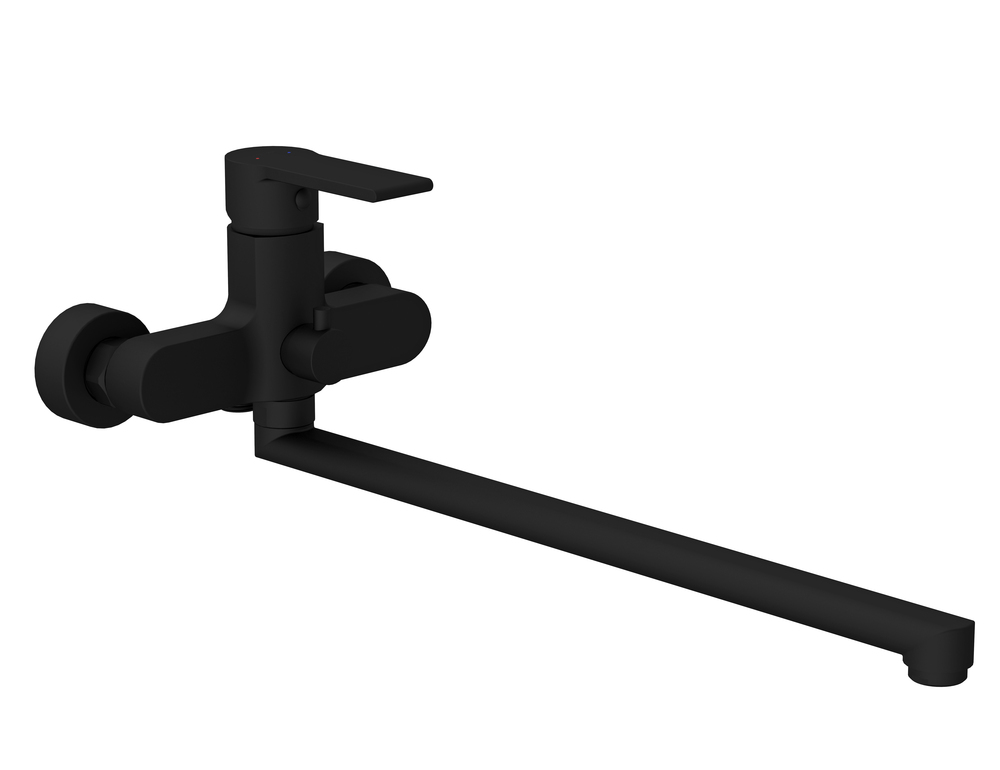 Смеситель для ванны Cersanit BRASKO BLACK 64092 с длинным изливом, однорычажный, черный