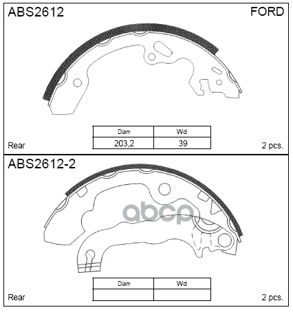 

Колодки барабанные \ Ford Focus 1.4-1.8TDCi 98 1шт ALLIED NIPPON ABS2612 ABS2612