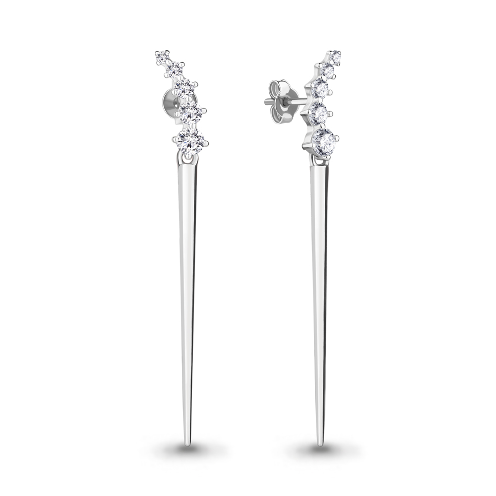 

Серьги подвески из серебра с фианитом Aquamarine 48989А_925_р, 48989А_925_р