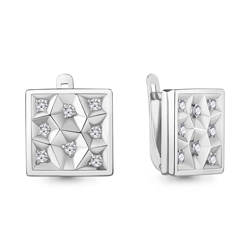 

Серьги из серебра с фианитом Aquamarine 48997А_925_р, 48997А_925_р