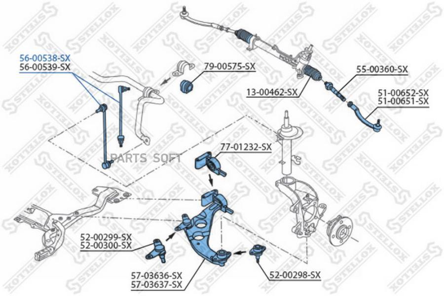 

56-00538-SX_тяга стабилизатора переднего!\ Mini Cooper/One all <01
