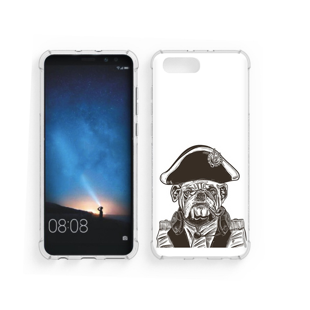 

Чехол MyPads Tocco для Honor V10 мопс генерал (PT98539.62.483), Прозрачный, Tocco
