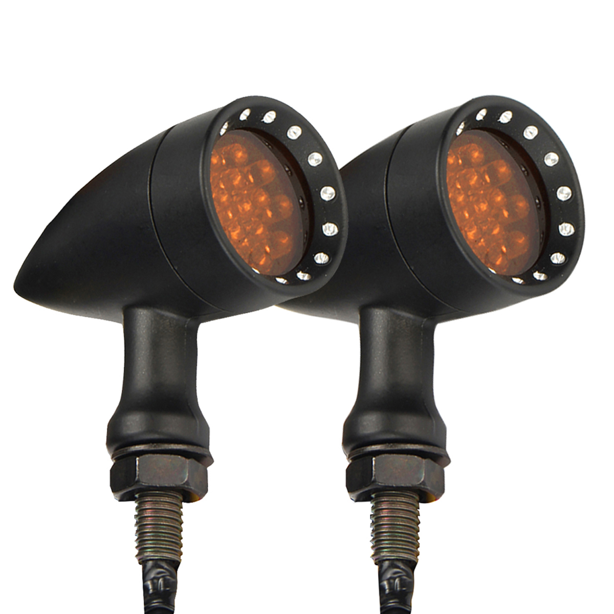 Сигнальные поворотники для мотоцикла, цвет черный, 4х7,4х7,6 см, BroBiker BR-LED-10