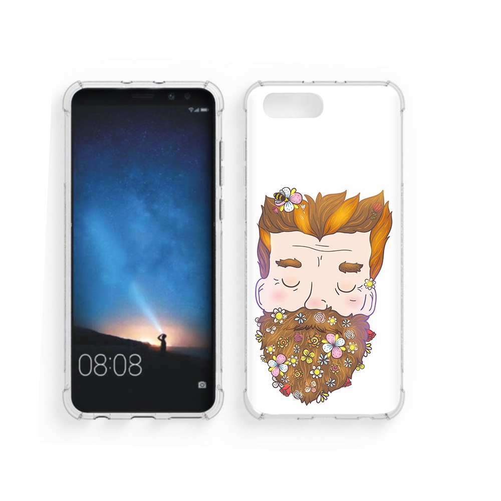 

Чехол MyPads Tocco для Honor V10 мужчина с цветами в бороде (PT98539.62.489), Прозрачный, Tocco