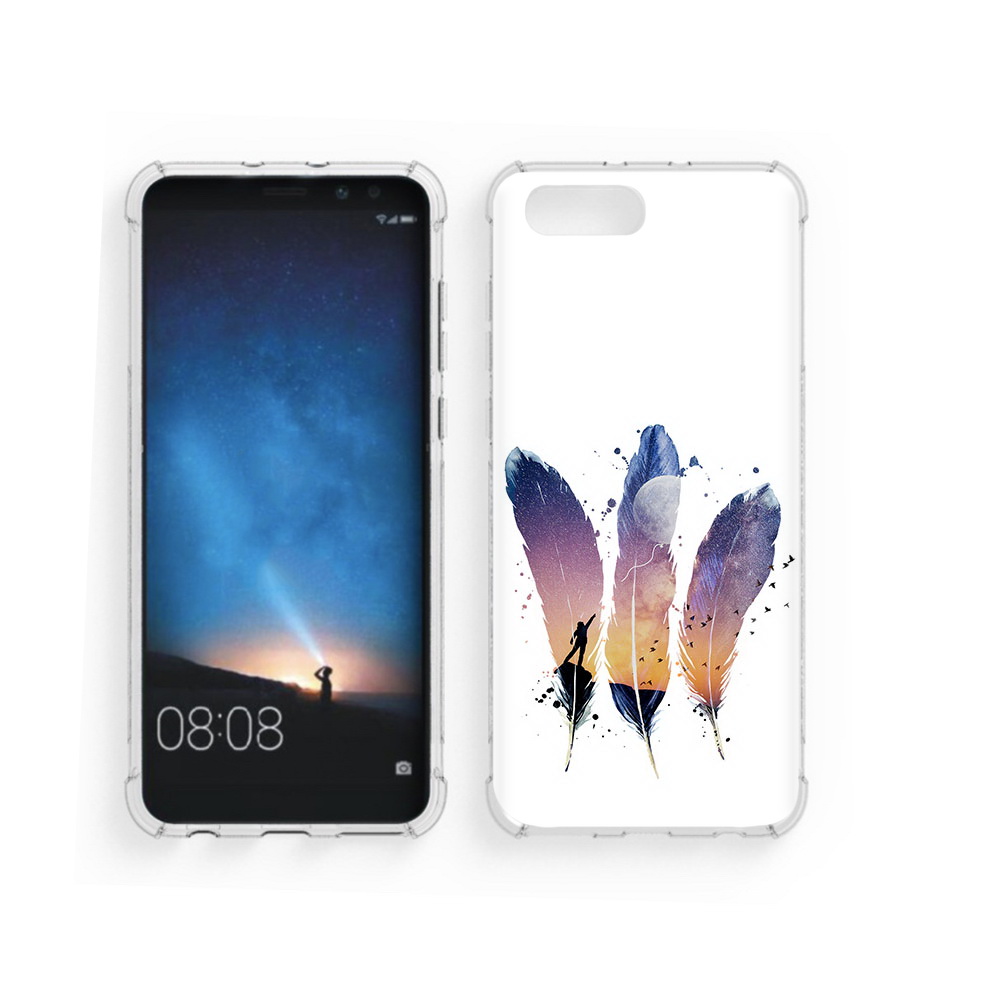 

Чехол MyPads Tocco для Honor V10 небесные перья (PT98539.62.519), Прозрачный, Tocco