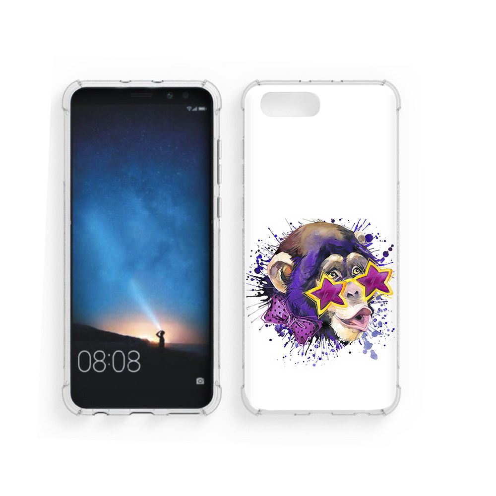 

Чехол MyPads Tocco для Honor V10 обезьяна в очках (PT98539.62.524), Прозрачный, Tocco
