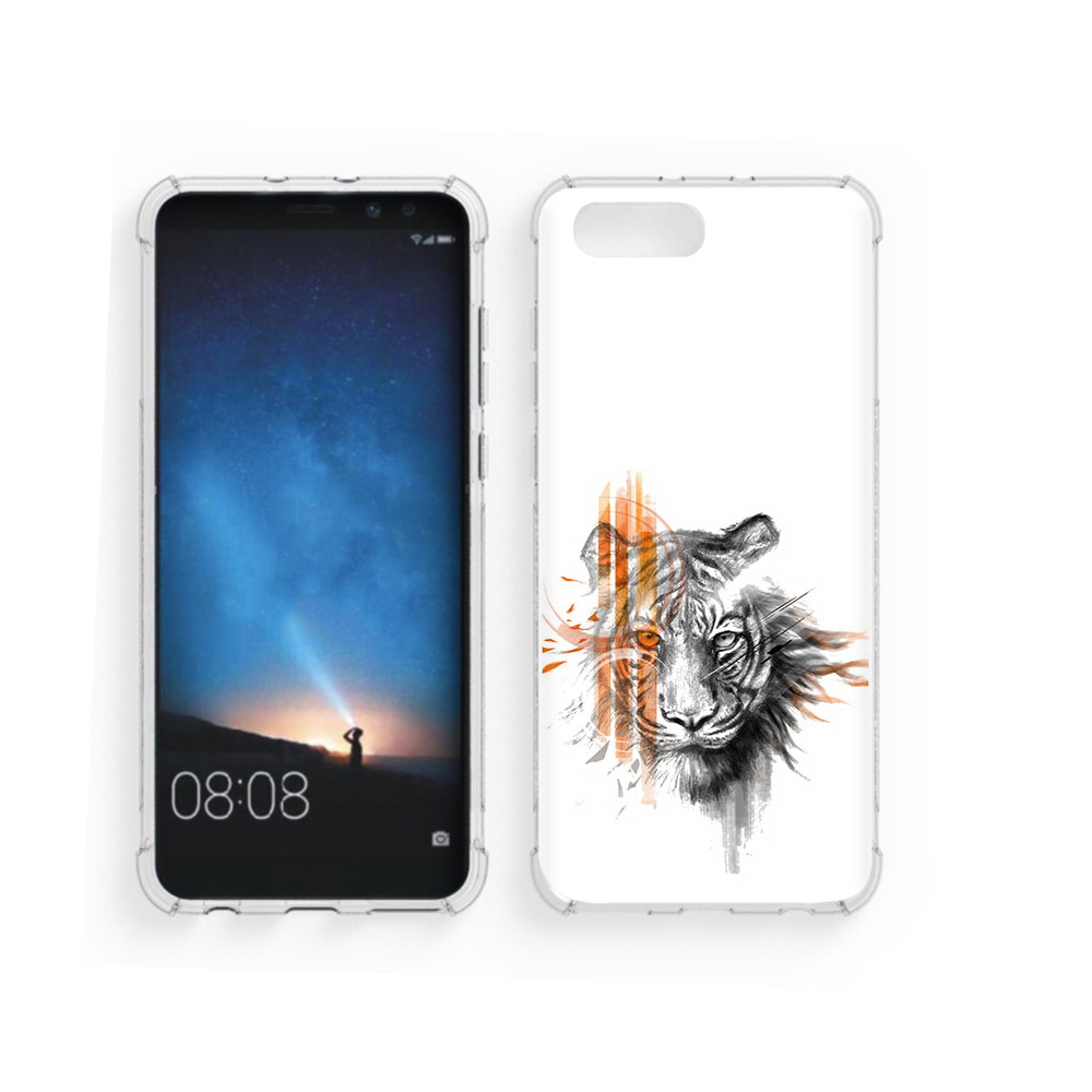 

Чехол MyPads Tocco для Honor V10 огненный тигр (PT98539.62.526), Прозрачный, Tocco