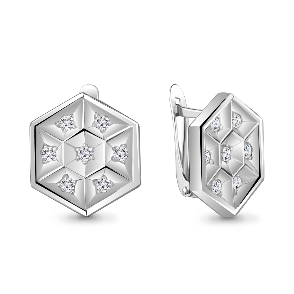 

Серьги из серебра с фианитом Aquamarine 49000А_925_р, 49000А_925_р