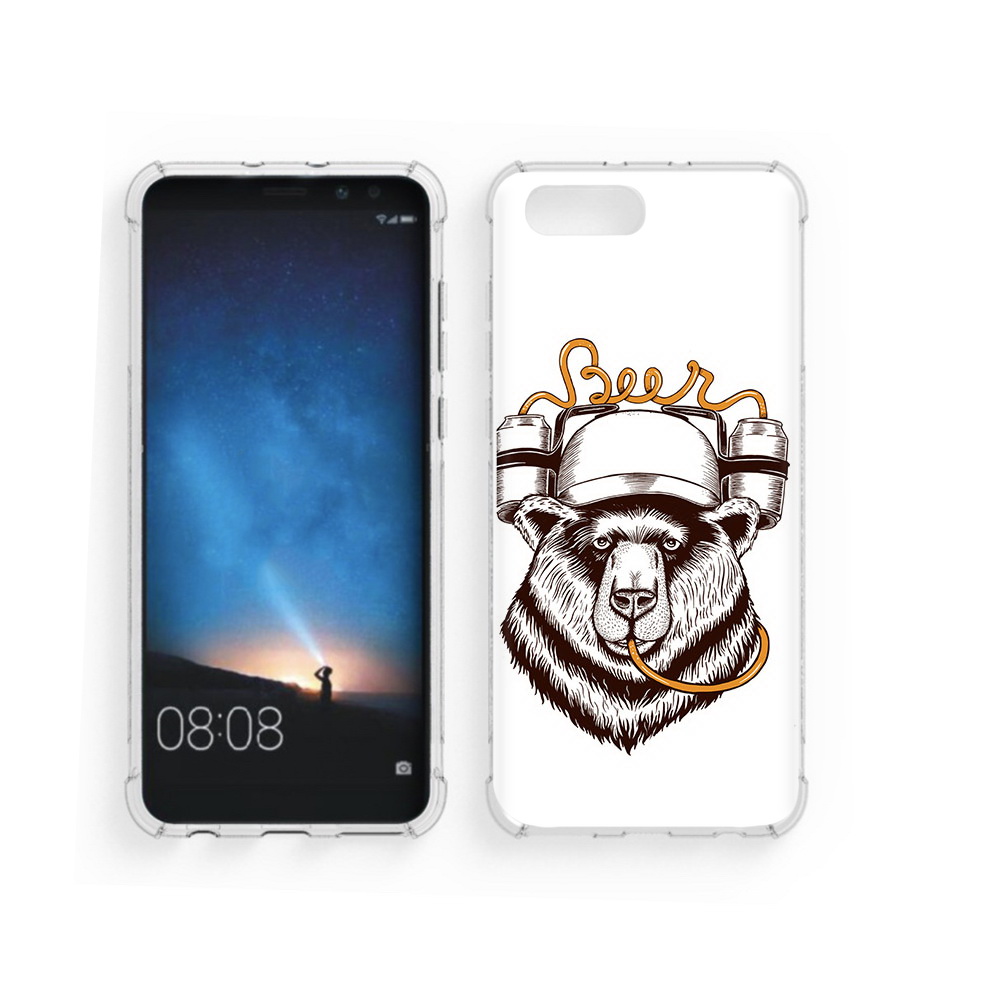 

Чехол MyPads Tocco для Honor V10 пивной медведь (PT98539.62.538), Прозрачный, Tocco