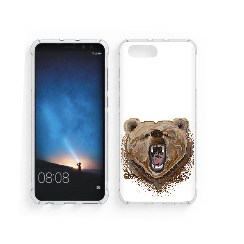 

Чехол MyPads Tocco для Honor V10 пиксельный медведь (PT98539.62.539), Прозрачный, Tocco