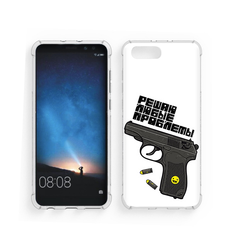 

Чехол MyPads Tocco для Honor V10 пистолет против проблем (PT98539.62.542), Прозрачный, Tocco