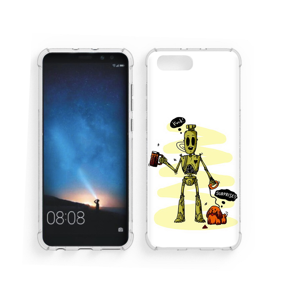 

Чехол MyPads Tocco для Honor V10 прикольный робот (PT98539.62.557), Прозрачный, Tocco