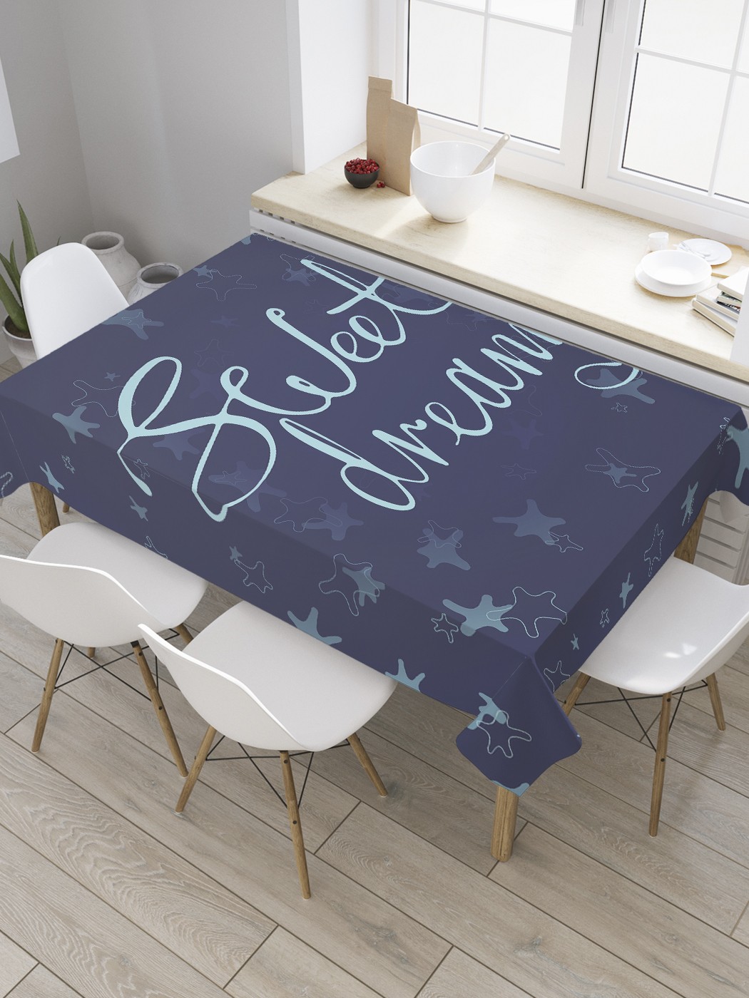 

Скатерть прямоугольная JoyArty "Мечты среди звезд" из оксфорда, 120x145 см, Фиолетовый, Мечты среди звезд