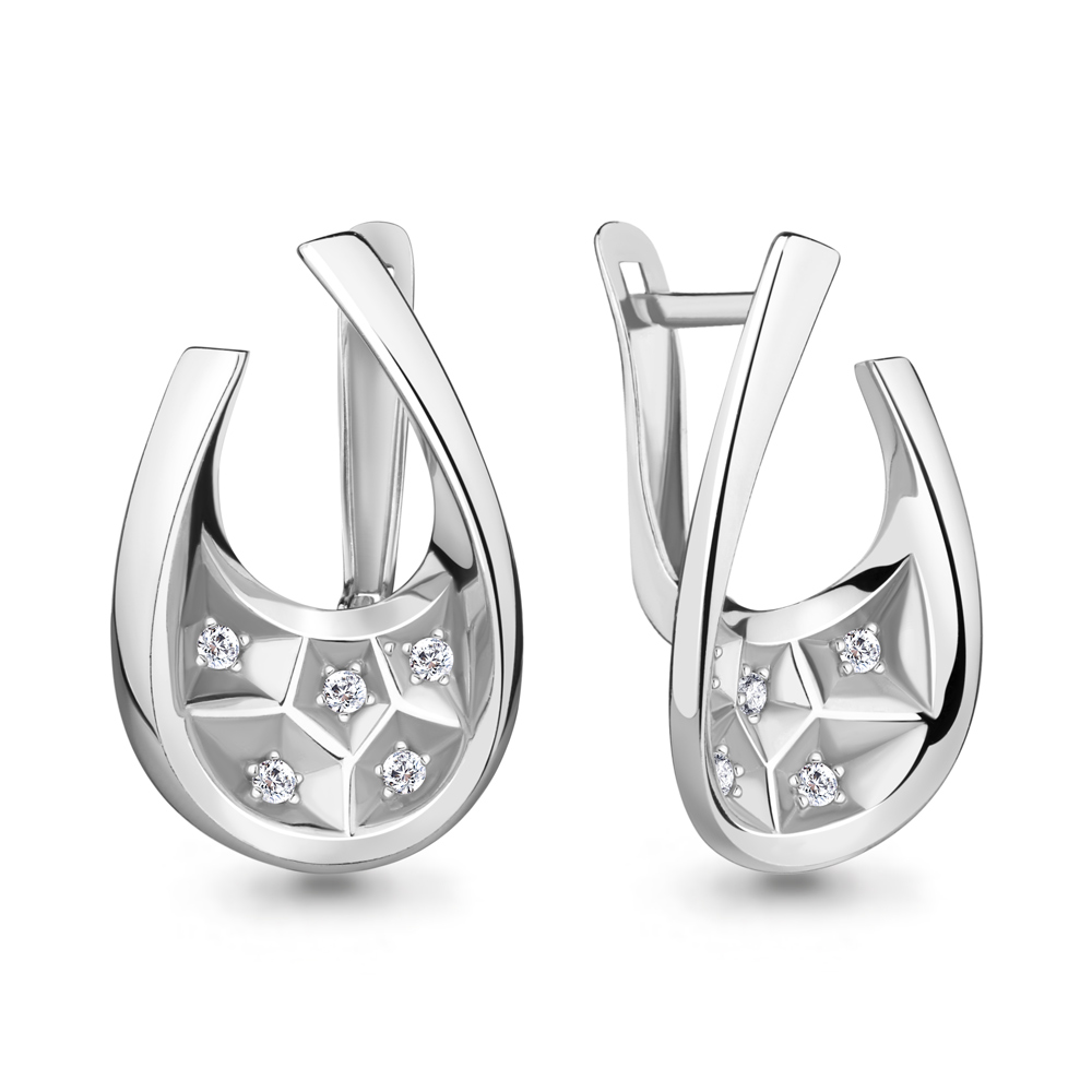 

Серьги из серебра с фианитом Aquamarine 49005А_925_р, 49005А_925_р
