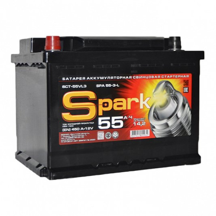 55 Ач Spark п/п (450А д*ш*в 24,2*17,5*19 см)