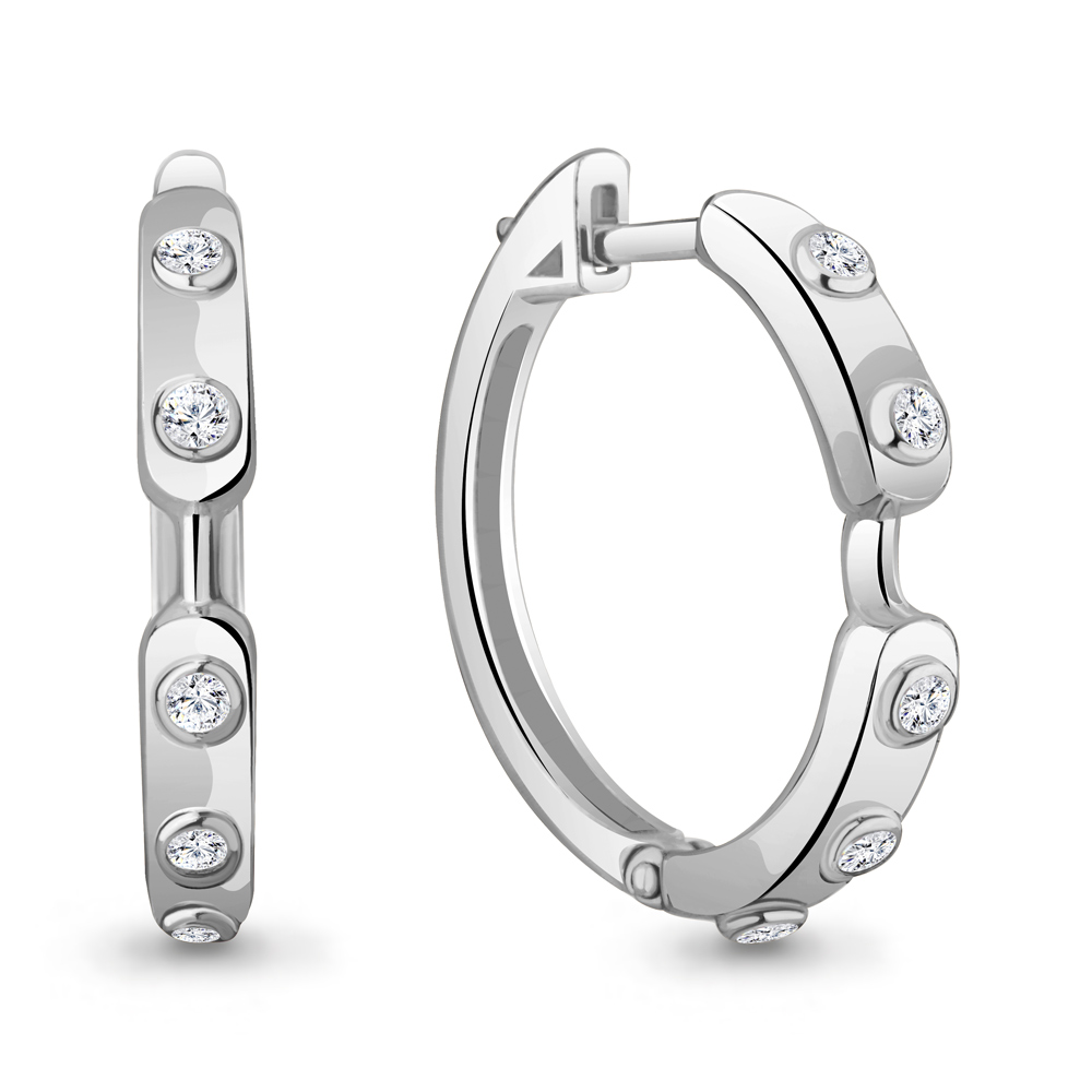 

Серьги конго из серебра с фианитом Aquamarine 49009А_925_р, 49009А_925_р